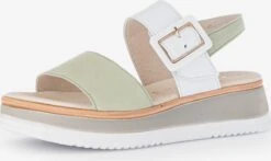 Gabor Sandalen Met Bandjes Sandalen Met Riem Dames Olijfgroen / Wit