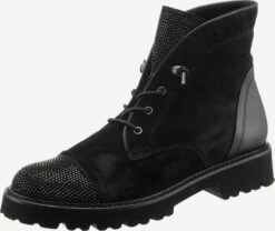 Gabor Enkellaarsjes Veterlaarsjes Dames Zwart